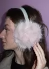 Gümüş Ve Pembe Renk Simli Peluş Kulaklık