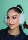 Gümüş Ve Su Yeşili Renk Simli Peluş Kulaklık