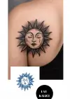 Güneş Figürlü 12 Saat Sonra Kararan Geçici Mini Dövme Tattoo