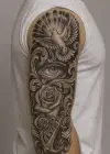 Güvercin Ve Göz Figürlü 12 Saat Sonra Kararan Geçici Kol Dövme Tattoo