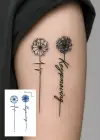 Hindiba Çiçeği Figürlü 12 Saat Sonra Kararan Geçici Dövme Tattoo