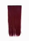 Isıya Dayanıklı Yarımay Çıt Çıt Saç - 39# - Şarap Kızıl - Düz - 60 Cm - 110 Gr (Sevil)