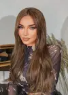 Isıya Dayanıklı Yarımay Çıt Çıt Saç - SH6D- Fındık Kahve - Düz - 60 Cm - 110 Gr (Pınar)