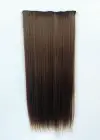 Isıya Dayanıklı Yarımay Çıt Çıt Saç - SH6D- Fındık Kahve - Düz - 60 Cm - 110 Gr (Pınar)
