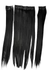 Isıya Dayanıklı Yıkanabilir Yarımay Premium ÇıtÇıt Saç 2# Siyah-Duz-65Cm-231 Gr-2 Adet YanÇıtÇıtSaç