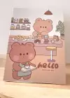 Kahve Renk Ayı Figürlü Hello Yazılı Masa Aynası