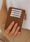 Kahve Renk Deri Kadın Cüzdan/ Kartlık