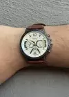 Kahve Renk Deri Kordonlu Çelik Erkek Saat