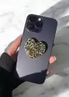 Kahve Renk Kalp Figürlü 3D Telefon Tutacağı