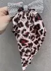 Kahve Renk Leopar Desenli Taş Detaylı Otomat Toka
