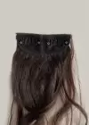 Kahverengi - Dalgalı - 60 Cm - 110 Gr + 2 Adet Yan Çıt Çıt Saç