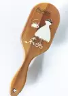 Kahverengi Karışık Figürlü Ahşap Görünümlü Şaç Fırçası/ Tarak