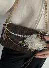 Kahverengi Karışık Figürlü Çanta Charm/ Anahtarlık