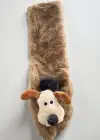 Kahverengi Köpek Figürlü Çocuk Peluş Atkı