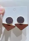 Kahverengi Ve Siyah Renk Sallantılı Küpe (Çift)