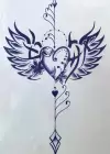 Kalpli Kanat Figürlü 12 Saat Sonra Kararan Geçici Dövme Tattoo