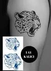 Kaplan Figürlü 12 Saat Sonra Kararan Geçici Mini Dövme Tattoo