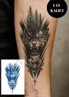 Kaplan Figürlü 12 Saat Sonra Kararan Geçici Orta Dövme Tattoo