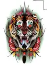 Kaplan Figürlü Geçici Dövme Tattoo