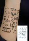 Karışık Figürlü 12 Saat Sonra Kararan Geçici Dövme Tattoo