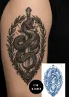 Karışık Figürlü 12 Saat Sonra Kararan Geçici Orta Dövme Tattoo