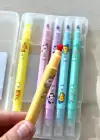 Karışık Figürlü 6lı Silgi Detaylı Fosforlu Kalem Set