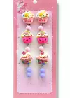 Karışık Renk 6lı CupCake Figürlü Deliksiz Çocuk Küpe Set
