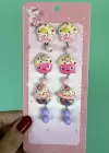 Karışık Renk 6lı CupCake Figürlü Deliksiz Çocuk Küpe Set