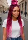 Karışık Renk Afrika Zenci Örgüsü Box Braid Sentetik Saç 60cm 100gr