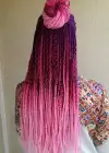 Karışık Renk Afrika Zenci Örgüsü Box Braid Sentetik Saç 60cm 100gr