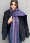 Karışık Renk Çizgili Unisex Atkı