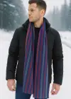 Karışık Renk Çizgili Unisex Atkı