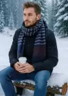 Karışık Renk Çizgili Unisex Şal
