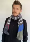Karışık Renk Çizgili Unisex Şal