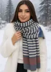 Karışık Renk Çizgili Unisex Şal