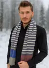 Karışık Renk Çizgili Unisex Şal