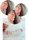 Karışık Renk Hologramlı 6lı Küpe Set