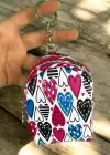 Karışık Renk Kalp Figürlü Anahtarlık /Cüzdan