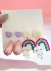 Karışık Renk Karışık Figürlü 6lı Küpe Set