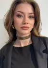 Karışık Renk Leopar Desenli Choker Kolye