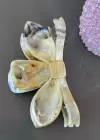 Karışık Renk Mermer Desenli Kemik Mandal Toka