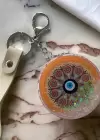 Karışık Renk Nazar Boncuk Figürlü Sim Detaylı Cep Aynası/ Anahtarlık
