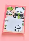 Karışık Renk Panda Figürlü Yapışkanlı Not Kağıdı