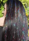 Karışık Renk Simli Yan Postiş Hair Tinsel Shiny Hair (50 Cm)