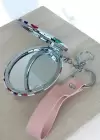 Karışık Renk Tüy Figürlü Cep Ayna/Anahtarlık