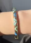 Karışık Renk Üçgen Detaylı Mineli Kelepçe Bileklik