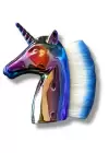 Karışık Renk Unicorn Figürlü Allık/Makyaj Fırçası
