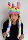 Karışık Renk Unicorn Figürlü Işıklı Kulakları Oynayan Peluş Şapka