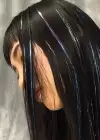 Karışık Renk Yan Postiş Hair Tinsel Shiny Hair (50 Cm)