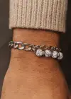 Karışık Renk Zincir Ve Boncuk Detaylı Çelik Erkek Bileklik